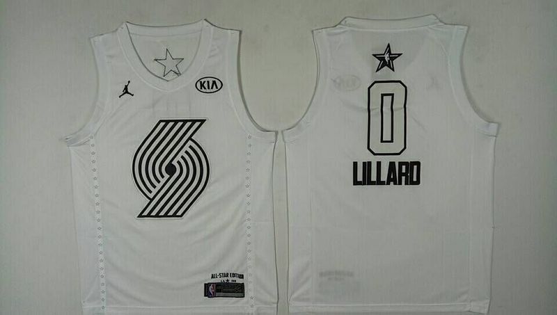 Men Portland Trail Blazers #0 Lillard White 2108 All Stars NBA Jerseys->san antonio spurs->NBA Jersey